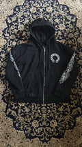 Chrome Hearts Horseshoe Floral Cross Sleeve Zip Up Hoodie