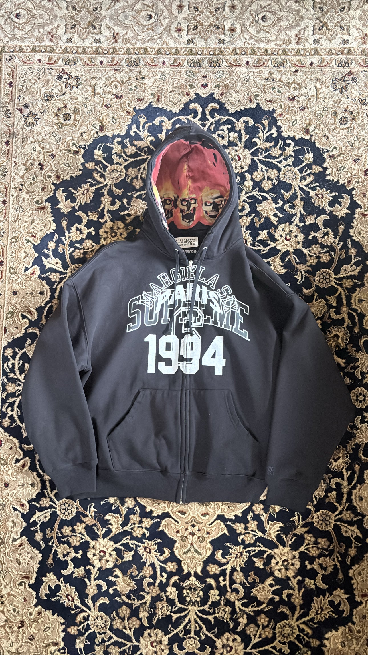 Supreme MM6 Maison Margiela Zip Up Hooded Sweatshirt
