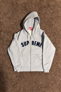 Grey Supreme Zip Up Hoodie